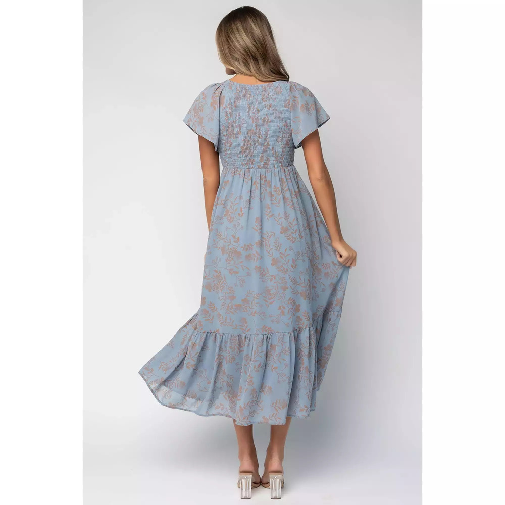 Baltic Born Monica Smocked Dress | Dusty Blue + Terracotta Size 3XL3XL - Picture 5 of 5